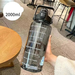 2L Water Bottle With Straw Large Capacity Sports Water Bottle