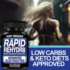 Rapid Rehydr8 Electrolyte Capsules for Muscle Recovery Hydration and Endurance Support