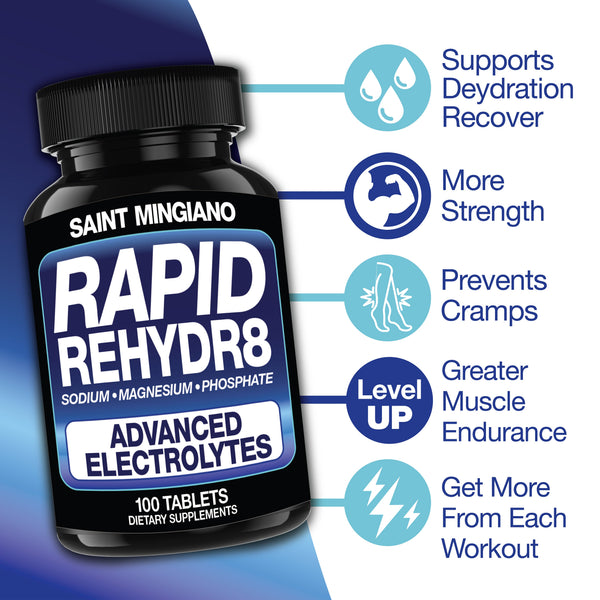 Rapid Rehydr8 Electrolyte Capsules for Muscle Recovery Hydration and Endurance Support